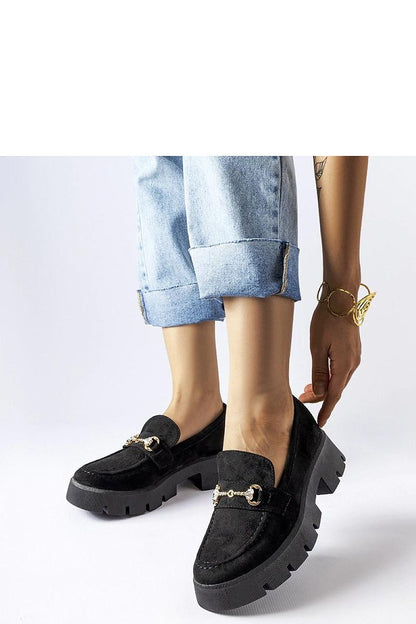   Czarne mokasyny z klamerką i cyrkoniami Gaiola - Solea 