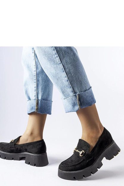   Czarne mokasyny z klamerką i cyrkoniami Gaiola - Solea 