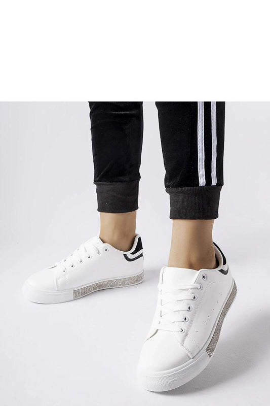   Biało-czarne sneakersy z cyrkoniami Dina - Solea 