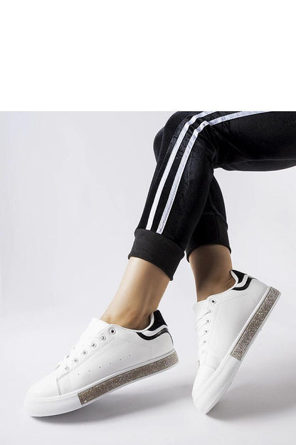   Biało-czarne sneakersy z cyrkoniami Dina - Solea 