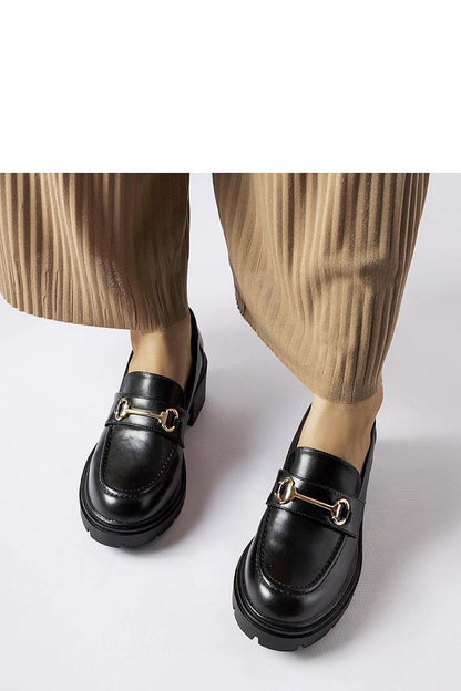   Czarne półbuty na obcasie Fabrizio - Solea 