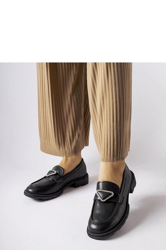   Czarne mokasyny zdobione cyrkoniami Marsilius - Solea 