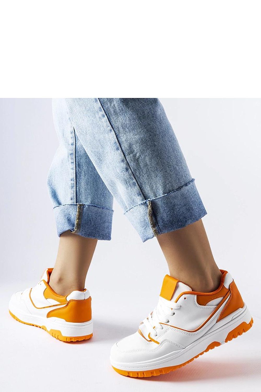   Biało-pomarańczowe sneakersy Barrette - Solea 