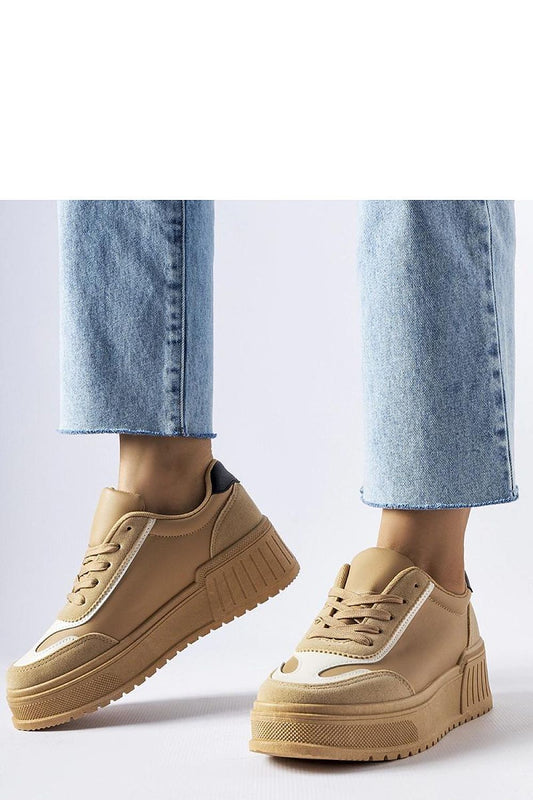   Beżowe sneakersy na grubej platformie Seluci - Solea 