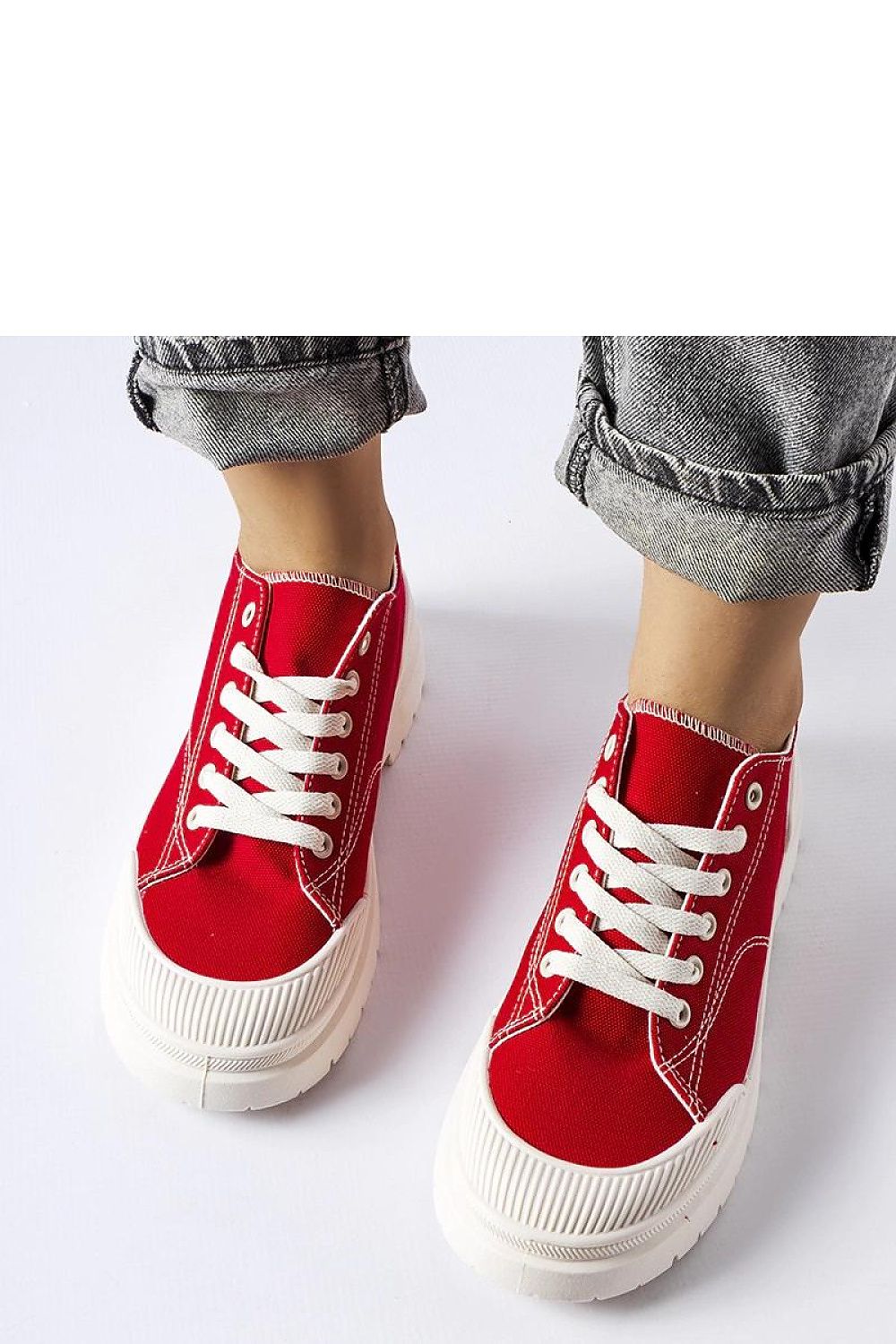   Czerwone materiałowe trampki Nassar - Solea 