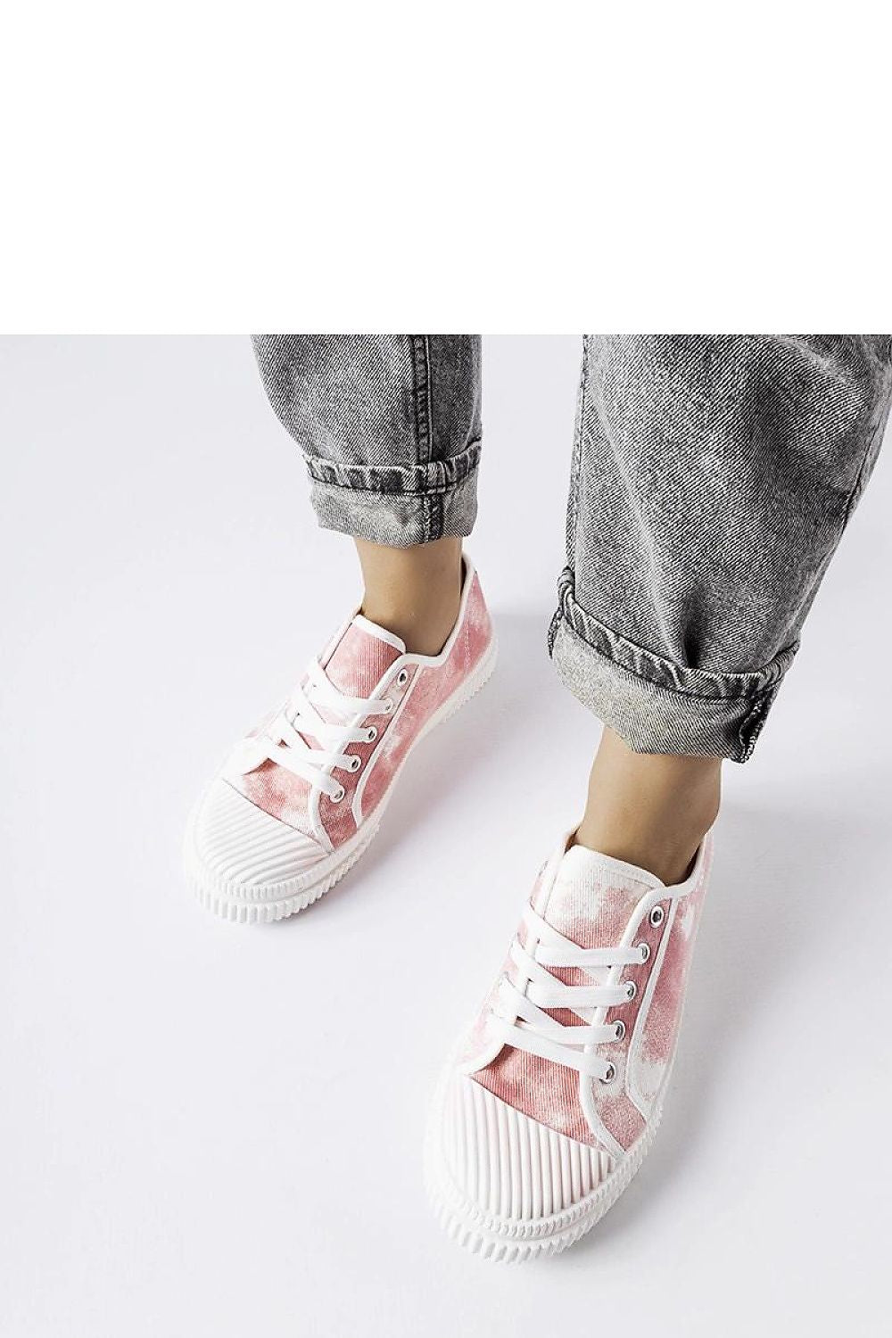   Różowe trampki z efektem sprania Clavet - Solea 