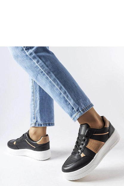   Czarno-złote sportowe sneakersy Parma - Solea 