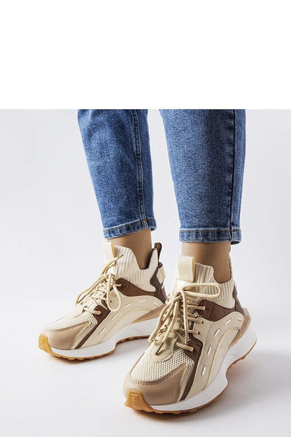   Beżowe sportowe sneakersy materiałowe Begins - Solea 