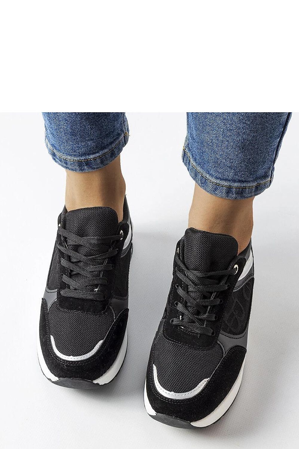   Czarne sneakersy ze wstawką Genovesee - Solea 