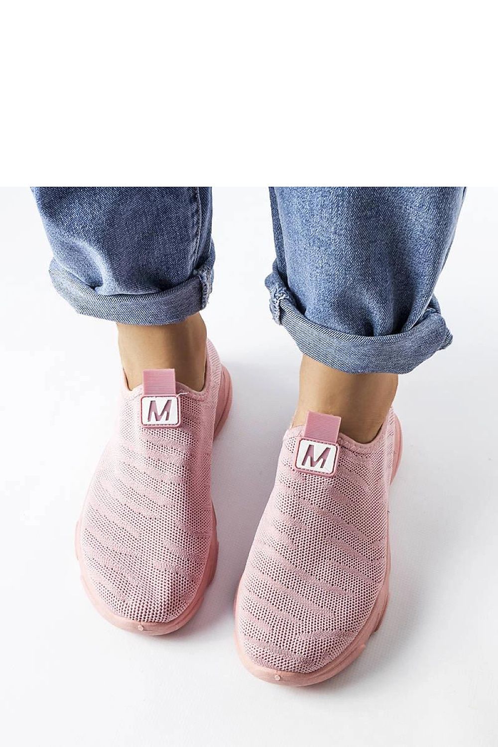   Różowe materiałowe buty sportowe damskie Aaron - Solea 