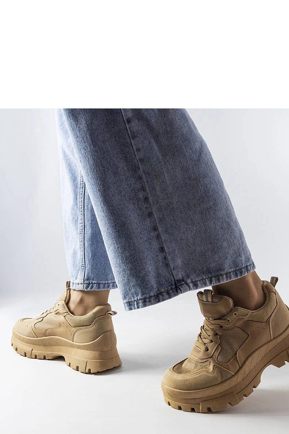   Ciemnobeżowe buty sportowe damskie Mikeladze - Solea 