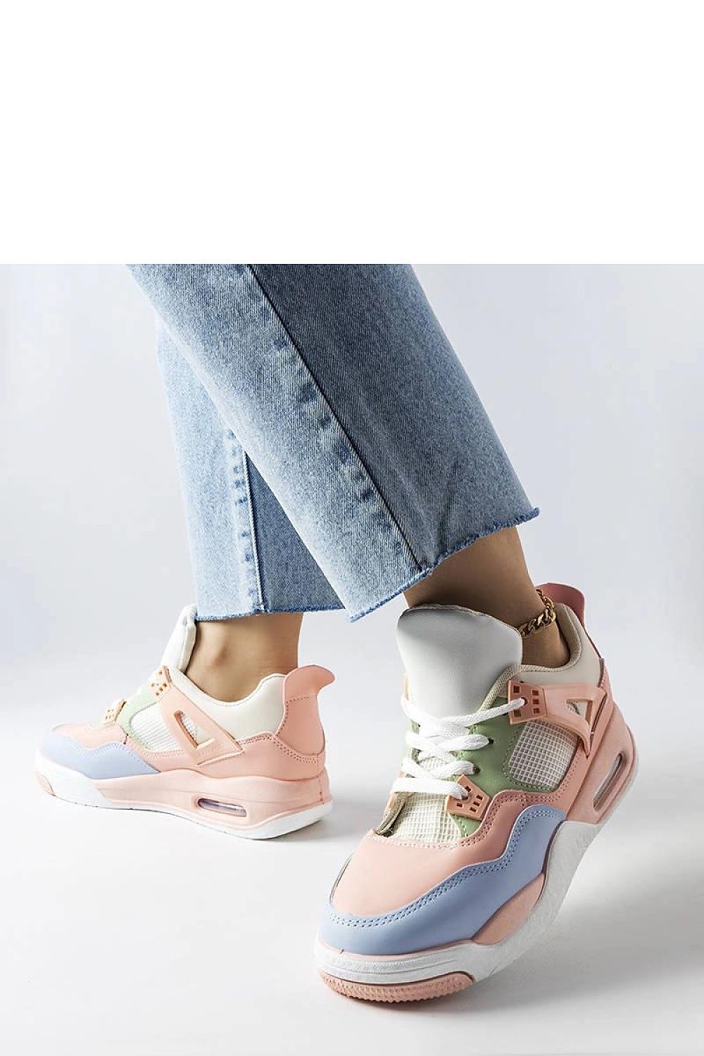   Różowe sneakersy z łączonych materiałów Malas - Solea 