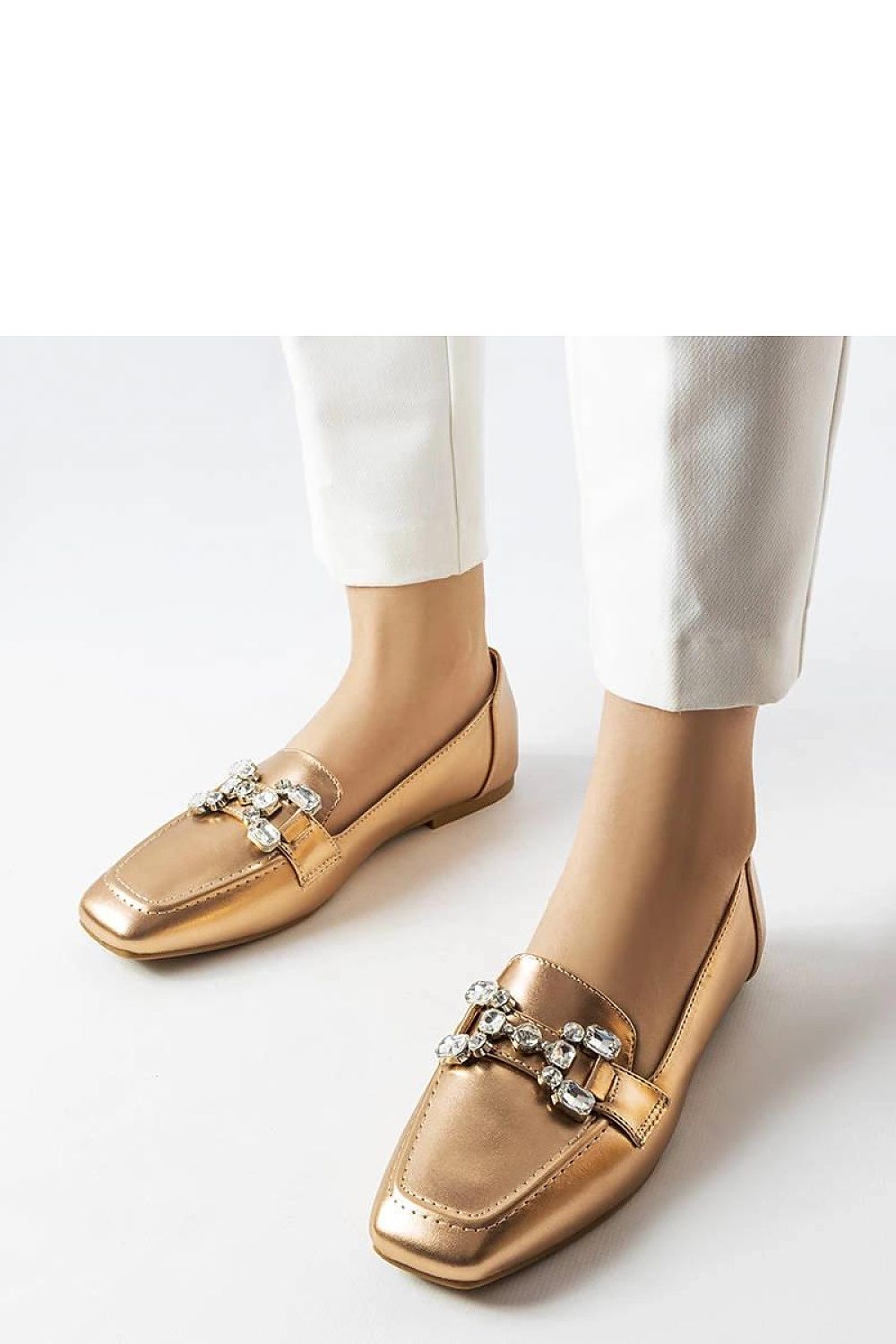   Różowo-złote mokasyny z cyrkoniami Marechal - Solea 