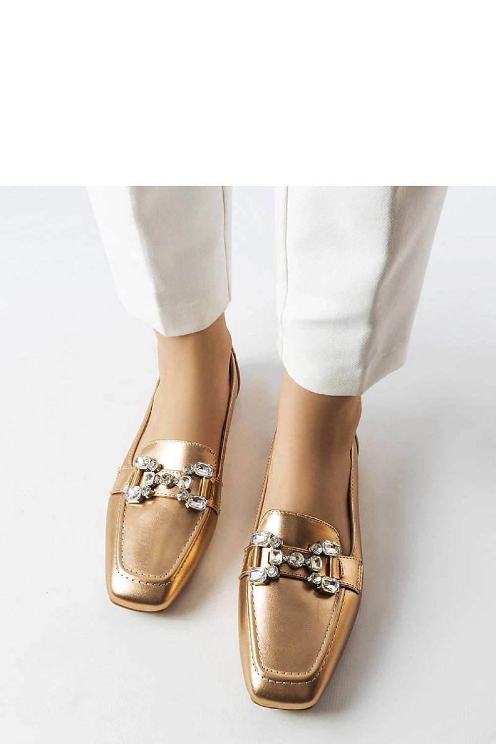   Różowo-złote mokasyny z cyrkoniami Marechal - Solea 
