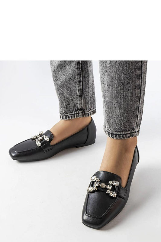   Czarne mokasyny z cyrkoniami Marechal - Solea 