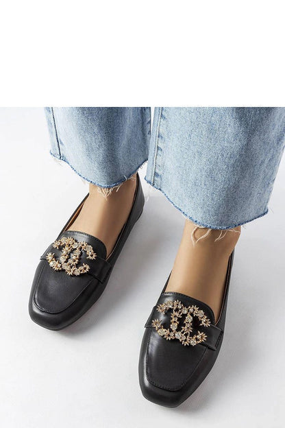   Czarne mokasyny z cyrkoniami Neuer - Solea 