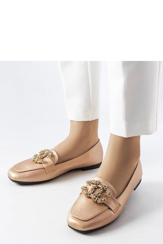   Złote mokasyny z cyrkoniami Neuer - Solea 