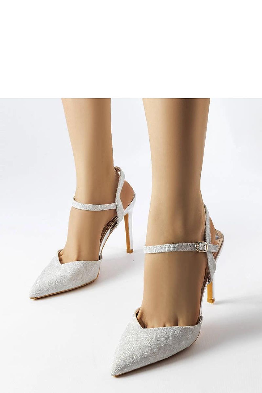   Srebrne błyszczące szpilki Gallia - Solea 