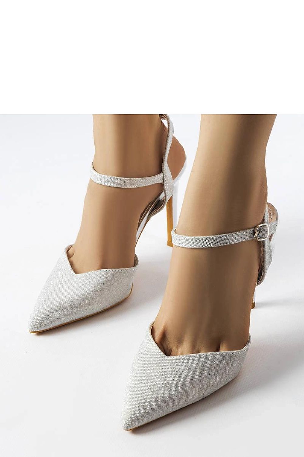   Srebrne błyszczące szpilki Gallia - Solea 