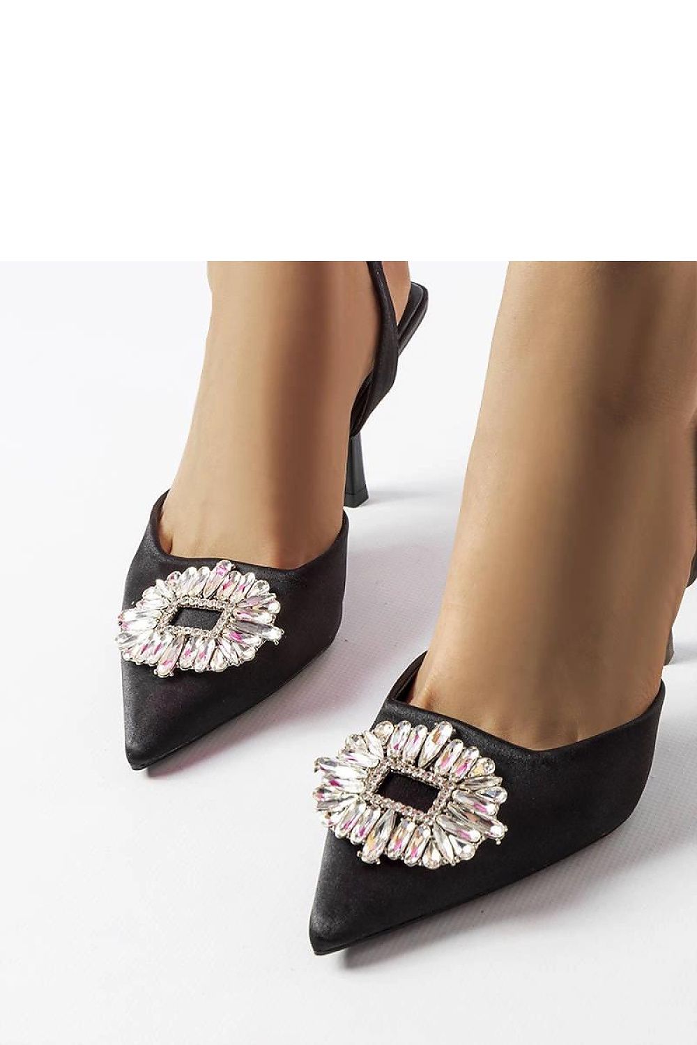   Czarne szpilki z cyrkoniami Dearborn - Solea 