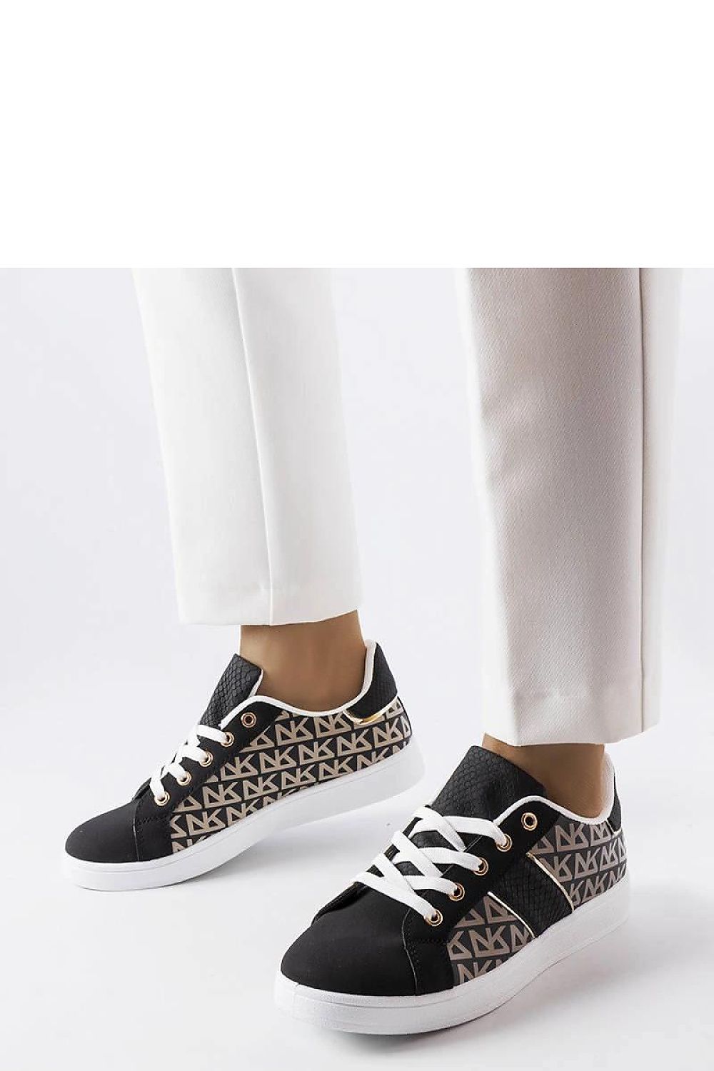   Czarne sneakersy zdobione monogramem Bolduc - Solea 