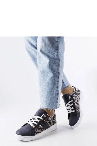   Granatowe sneakersy zdobione monogramem Bolduc - Solea 