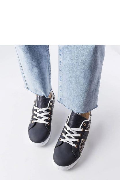   Granatowe sneakersy zdobione monogramem Bolduc - Solea 