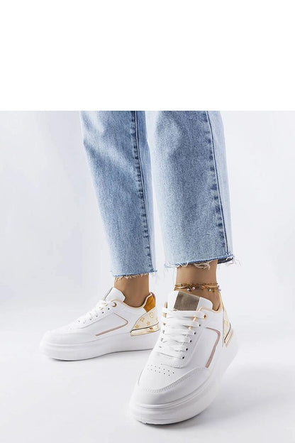   Białe sneakersy z beżowymi wstawkami Margarita - Solea 