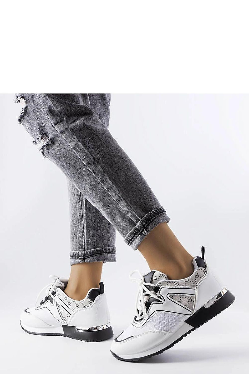   Białe sneakersy ze złotymi elementami Bedord - Solea 