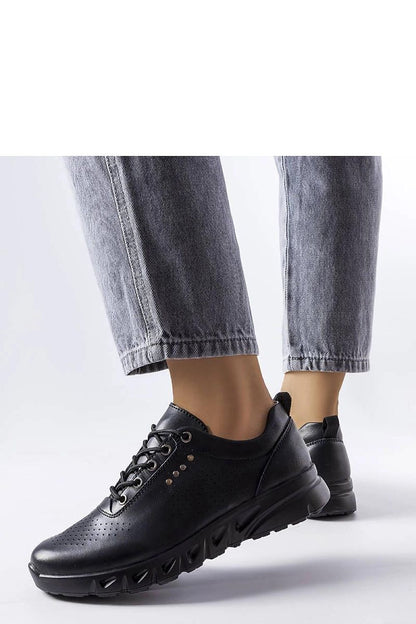   Czarne skórzane półbuty ażurowe Brodeur - Solea 