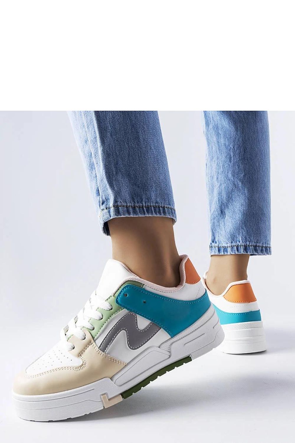   Beżowo-niebieskie buty na platformie Harter - Solea 