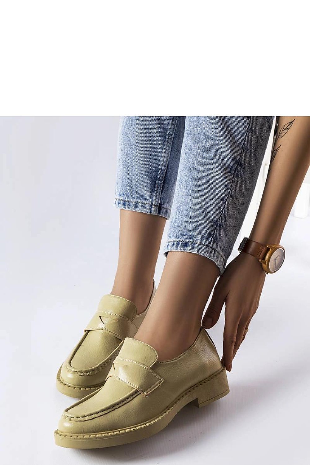   Zielone eleganckie mokasyny Élodie - Solea 