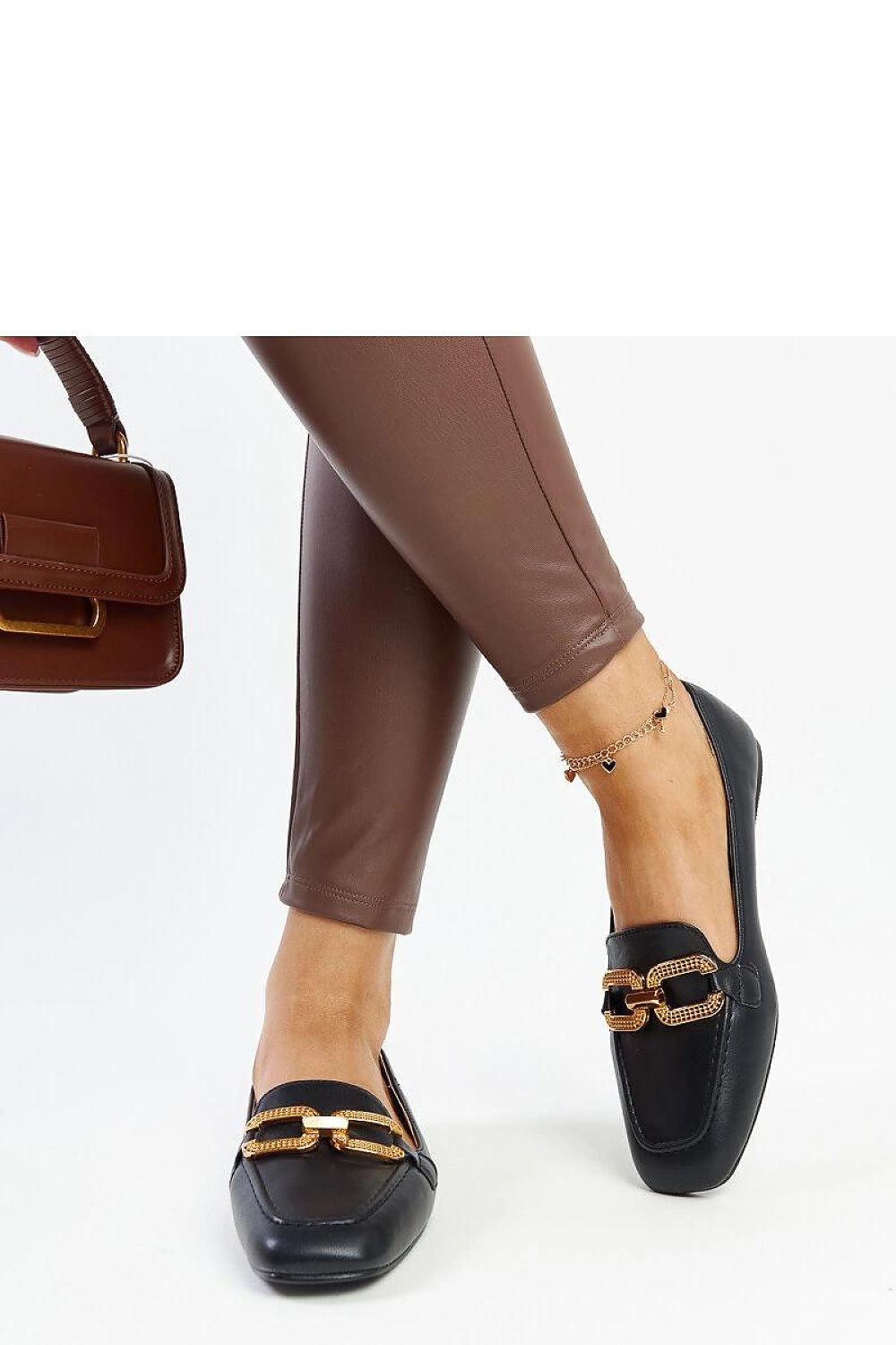   Czarne mokasyny z klamerką Rousseau - Solea 