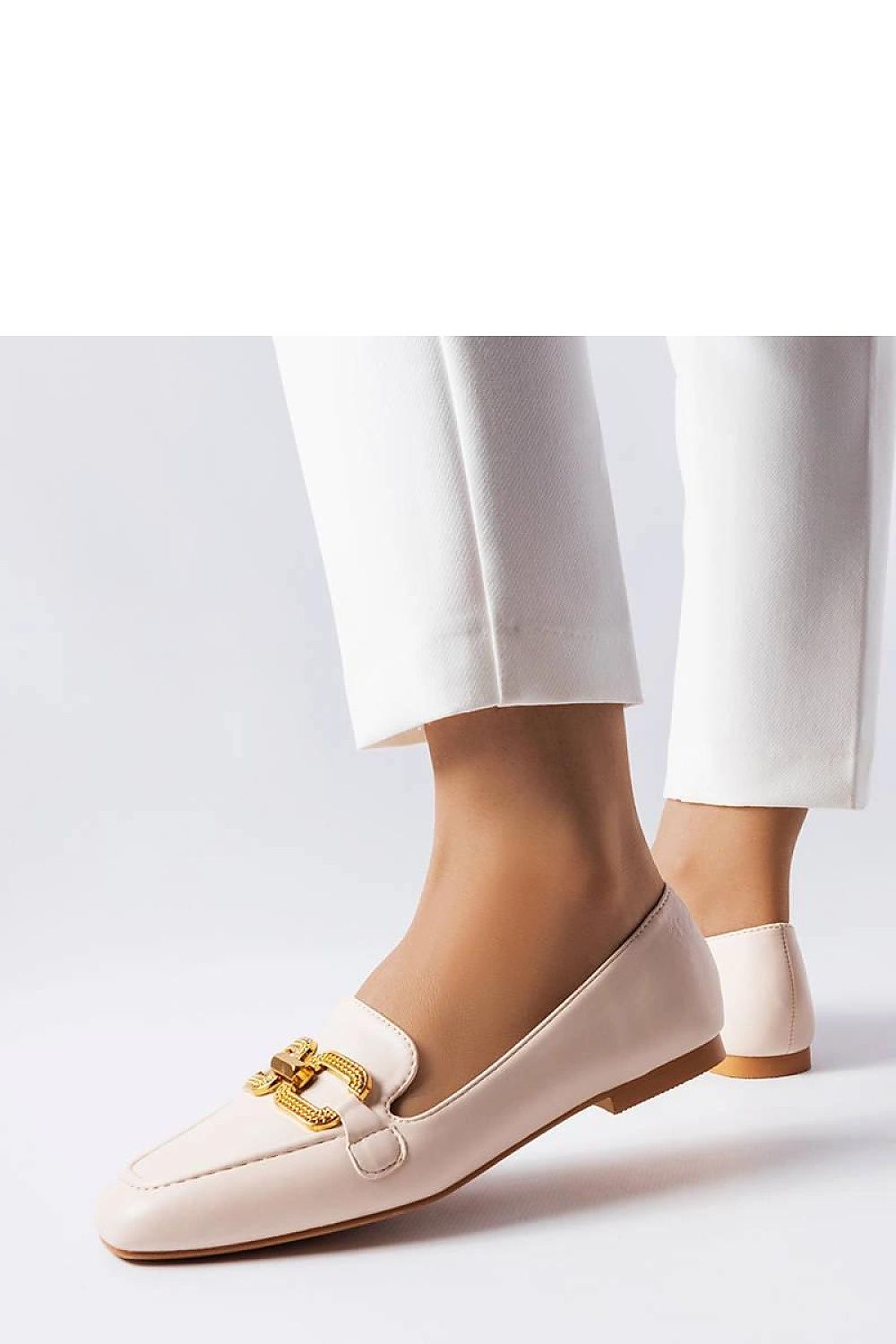   Beżowe mokasyny z klamerką Rousseau - Solea 