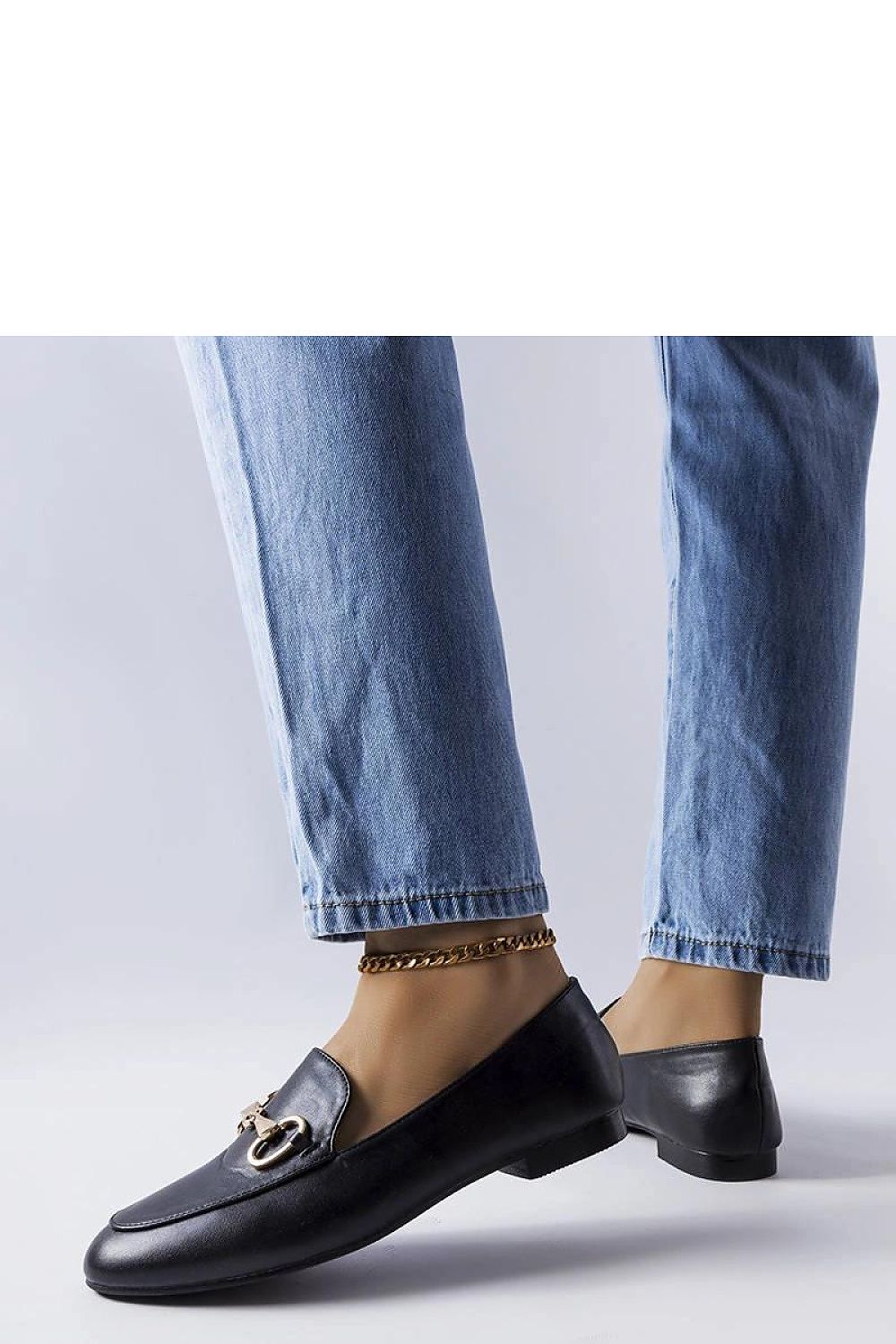   Czarne mokasyny z klamerką Philip - Solea 