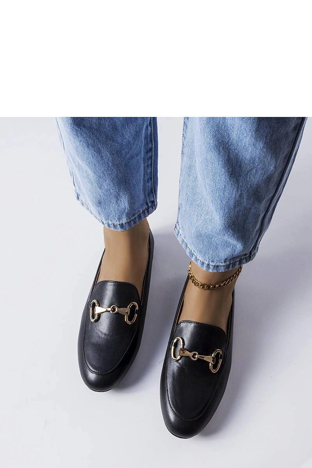   Czarne mokasyny z klamerką Philip - Solea 