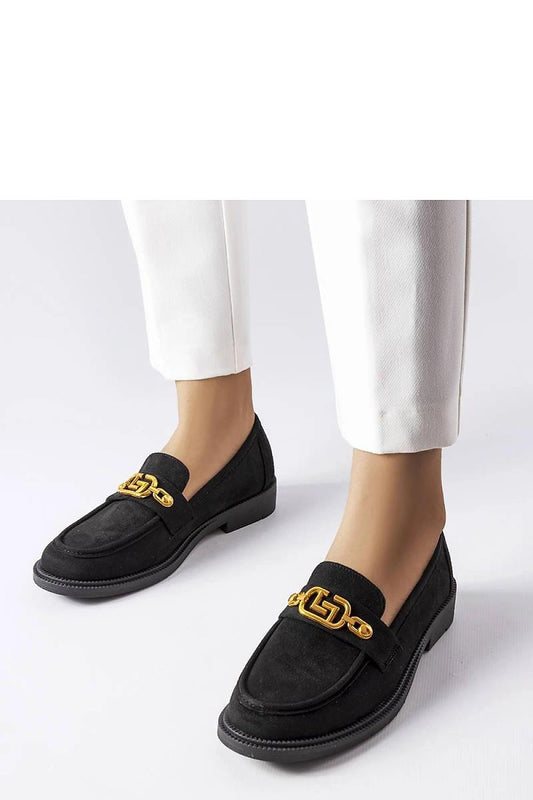   Czarne eleganckie mokasyny z ozdobą Ouellet - Solea 