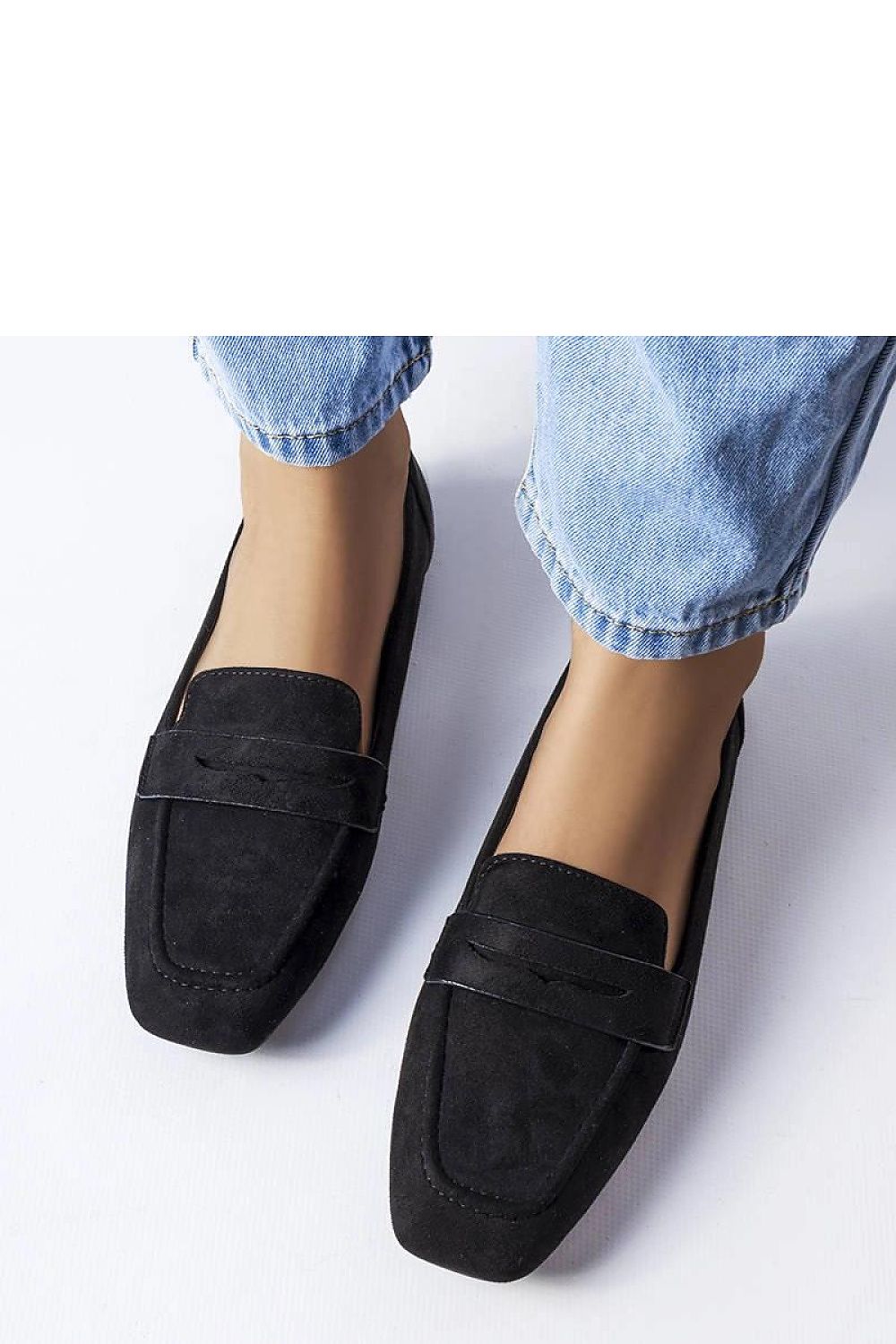   Czarne mokasyny z eko-zamszu Meilleur - Solea 