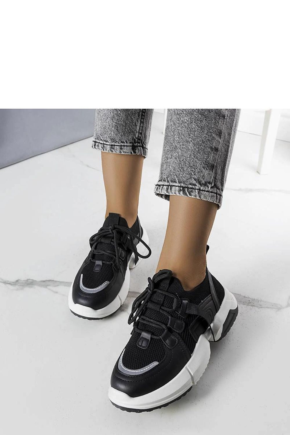   Czarne sneakersy skarpetkowe Peggy - Solea 