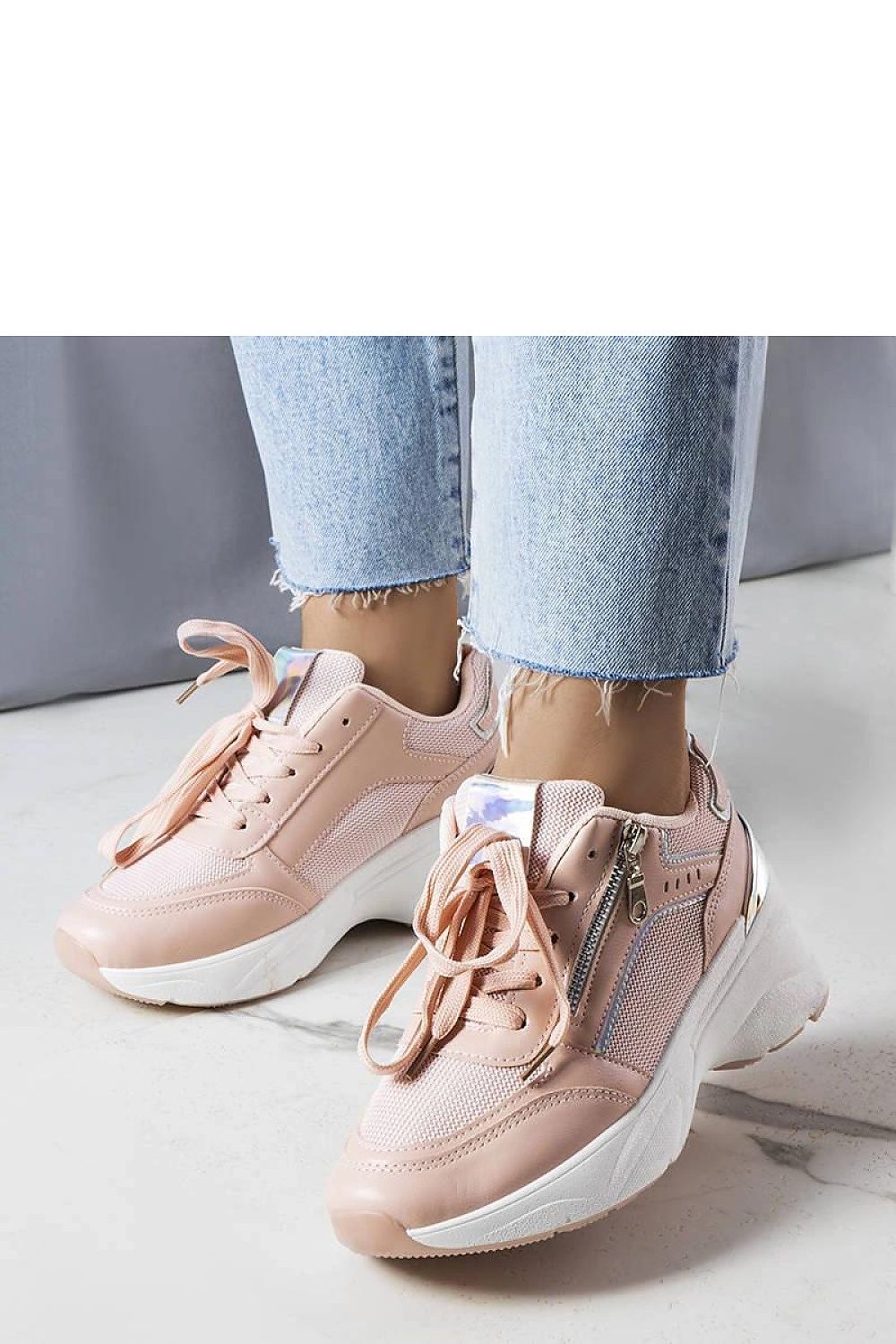   Różowe sneakersy na koturnie Stacey - Solea 