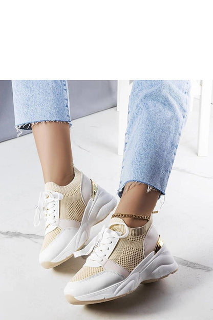   Beżowe sneakersy na koturnie Ann - Solea 