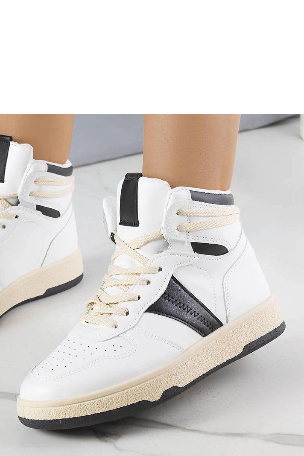   Biało-czarne sneakersy za kostkę Robin - Solea 