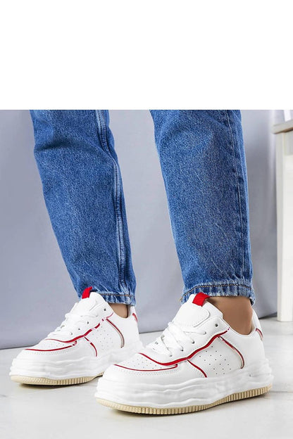   Białe sneakersy z czerwonymi wstawkami Nettie - Solea 