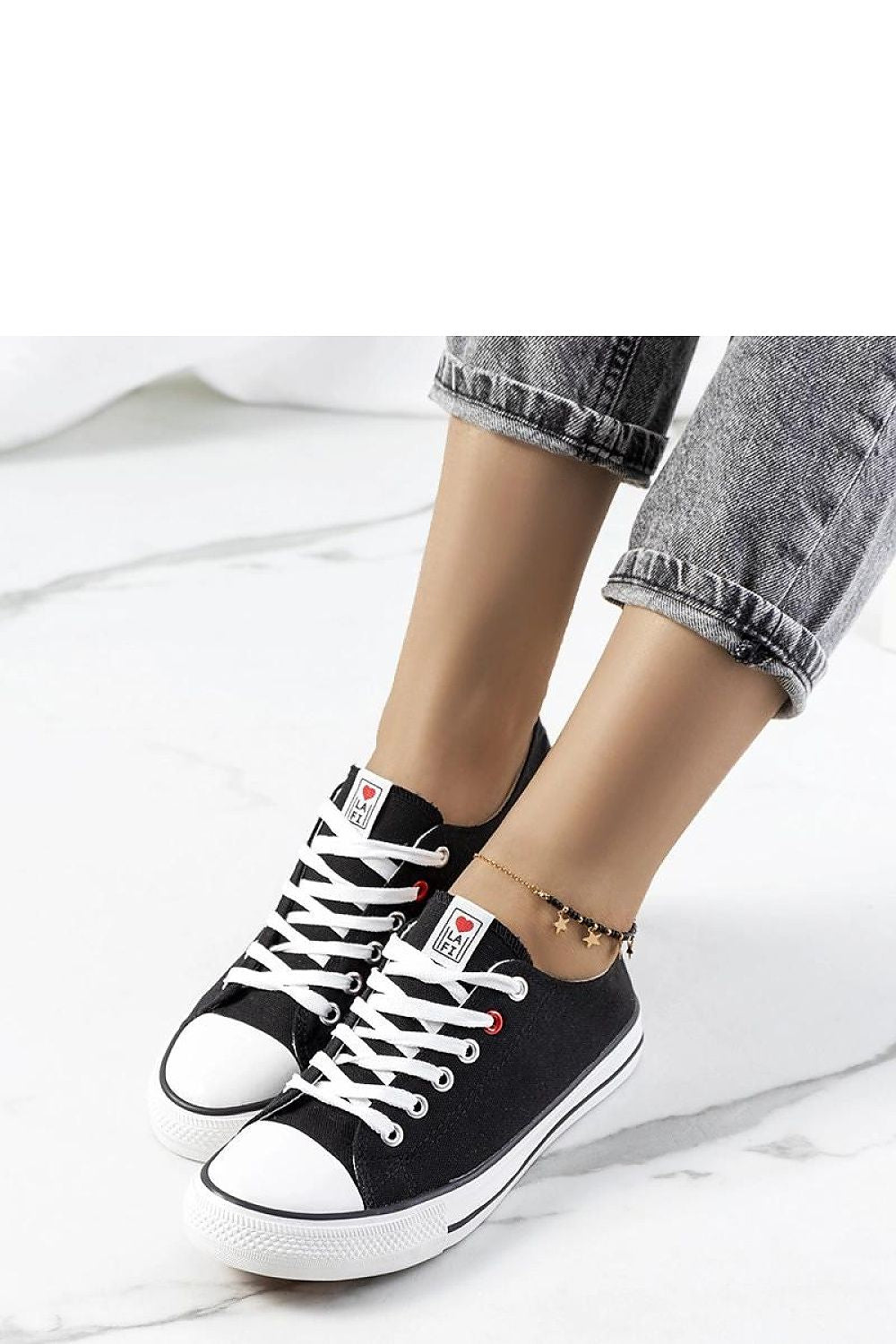   Czarne klasyczne trampki damskie Kolind - Solea 