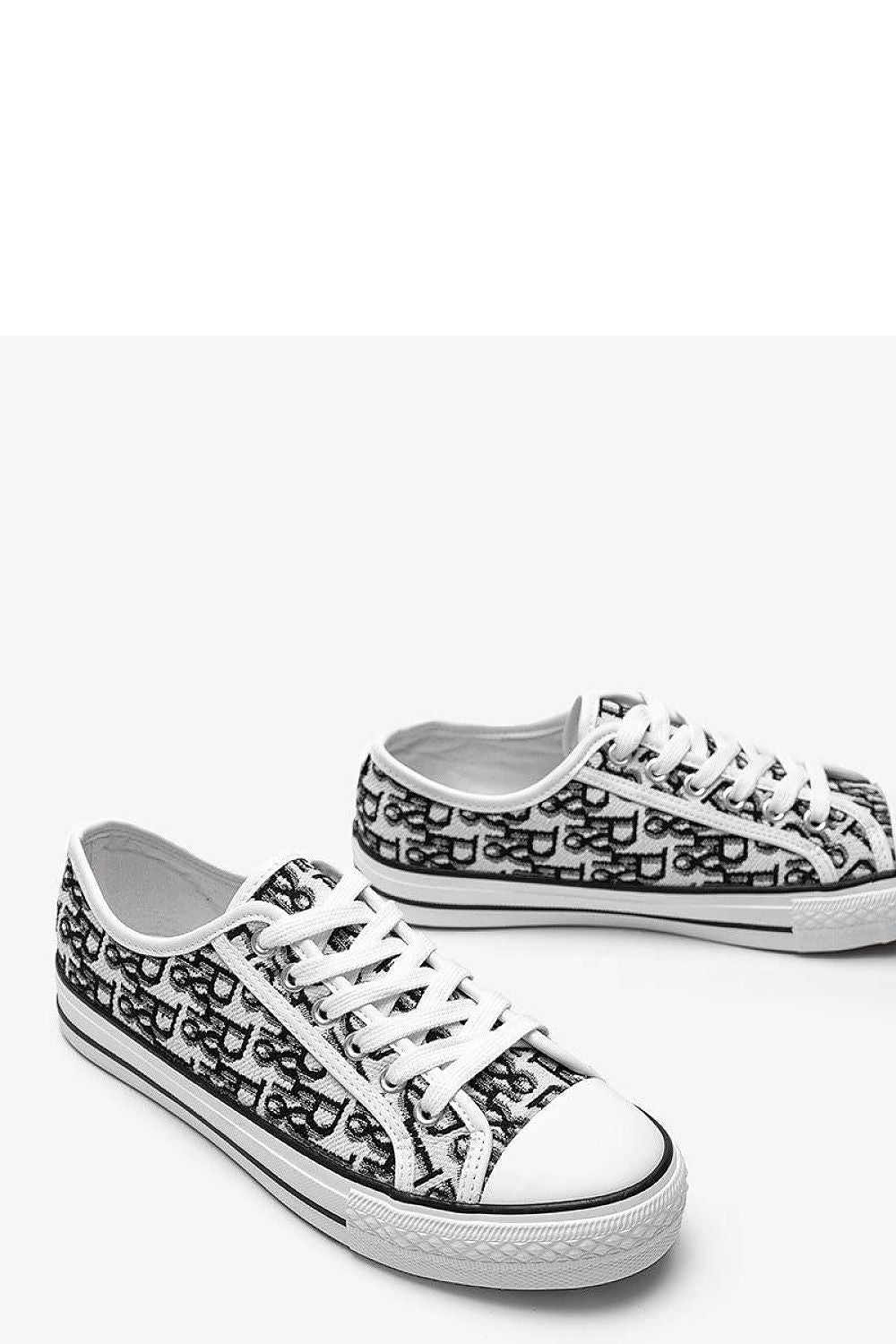   Biało czarne trampki damskie Rimmie - Solea 