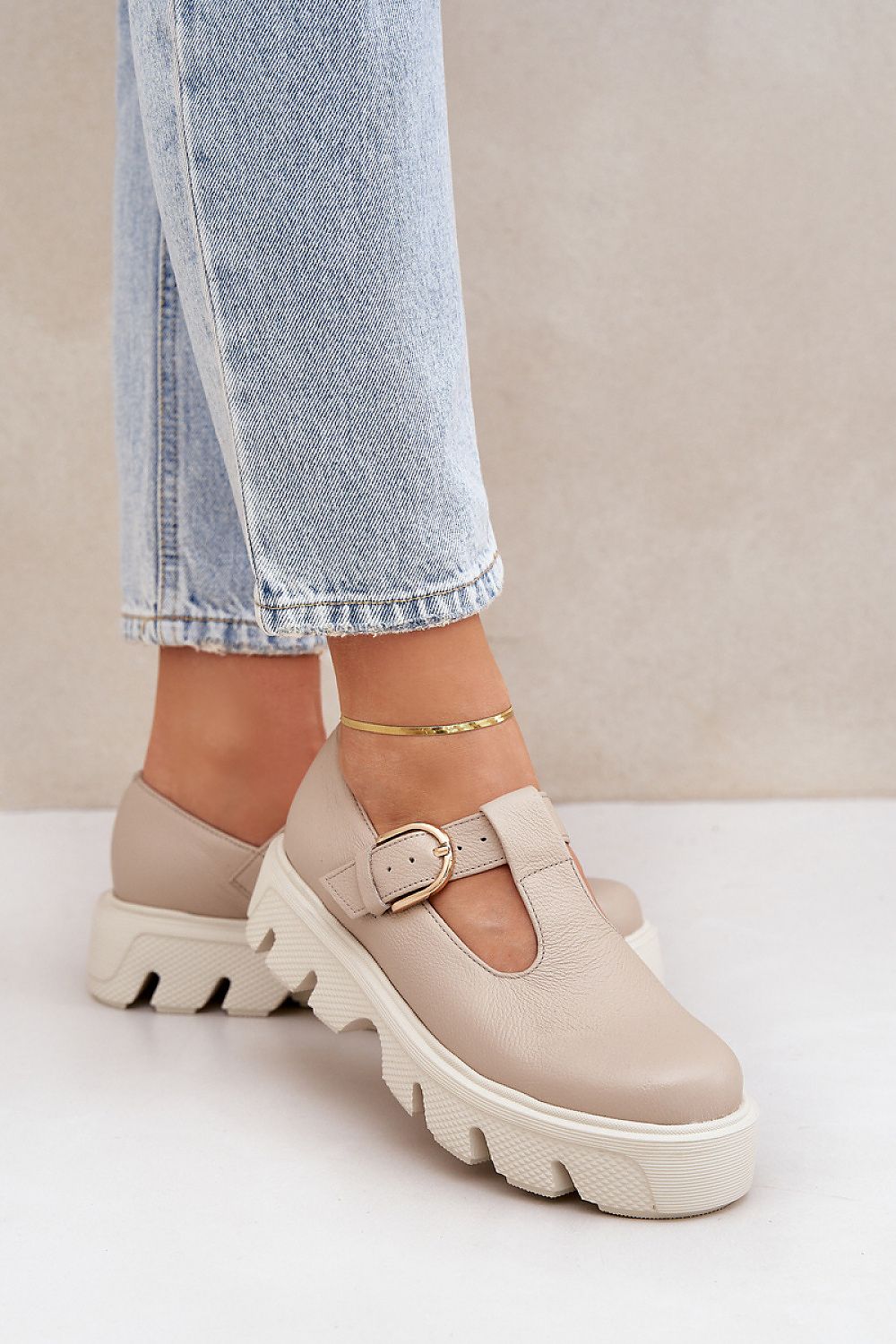   Półbuty Model Zazoo 20183 Beige - Step in style 