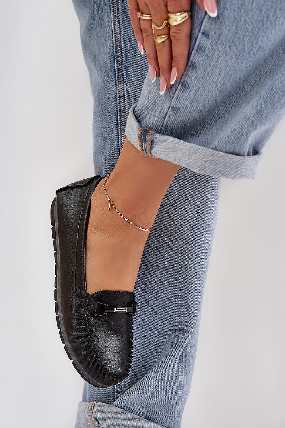   Mokasyny Model S.Barski LR51-547 Black Skóra - Step in style 