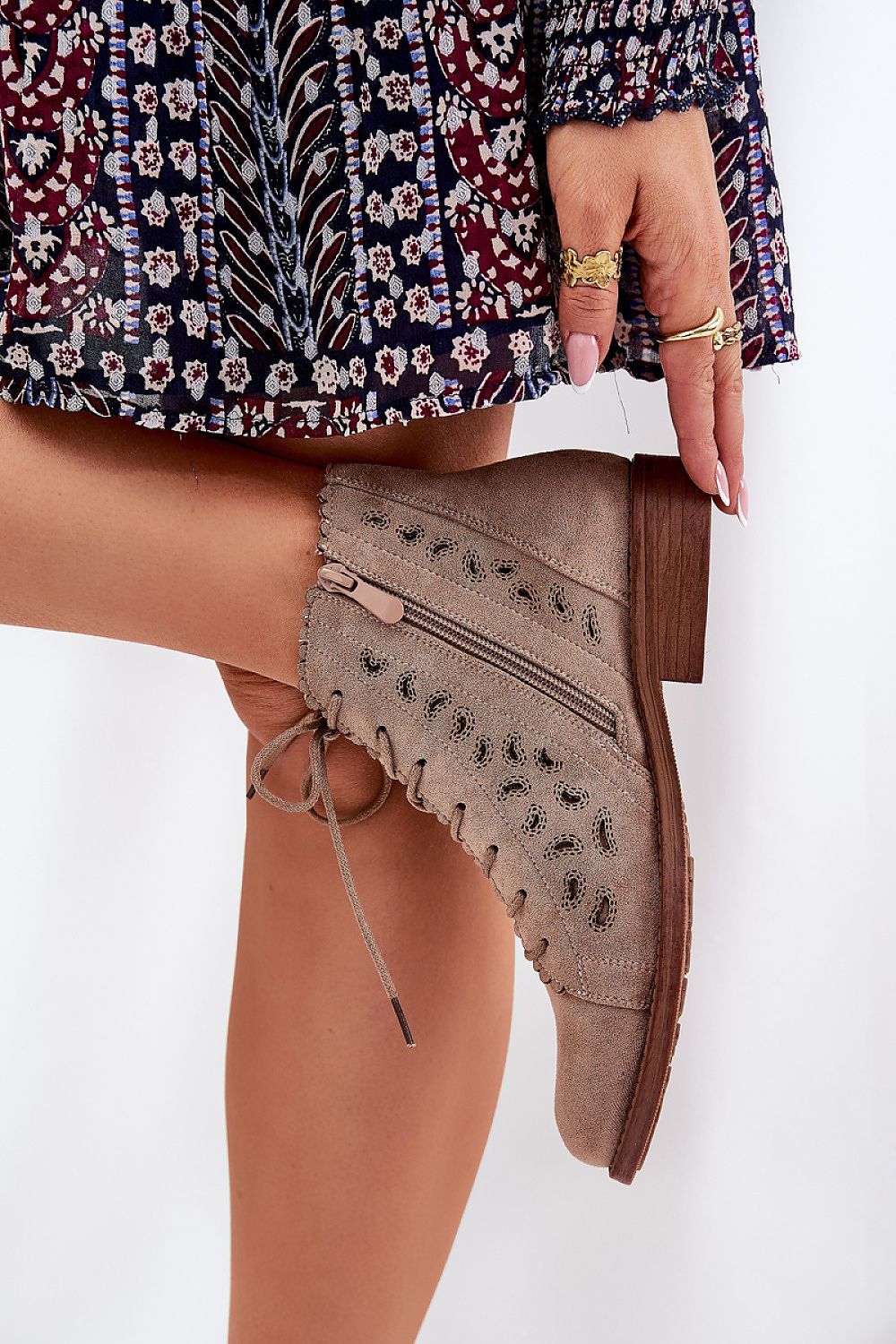   Botki Model S.Barski HY51-185 Beige - Step in style 