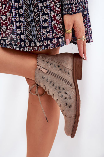   Botki Model S.Barski HY51-185 Beige - Step in style 