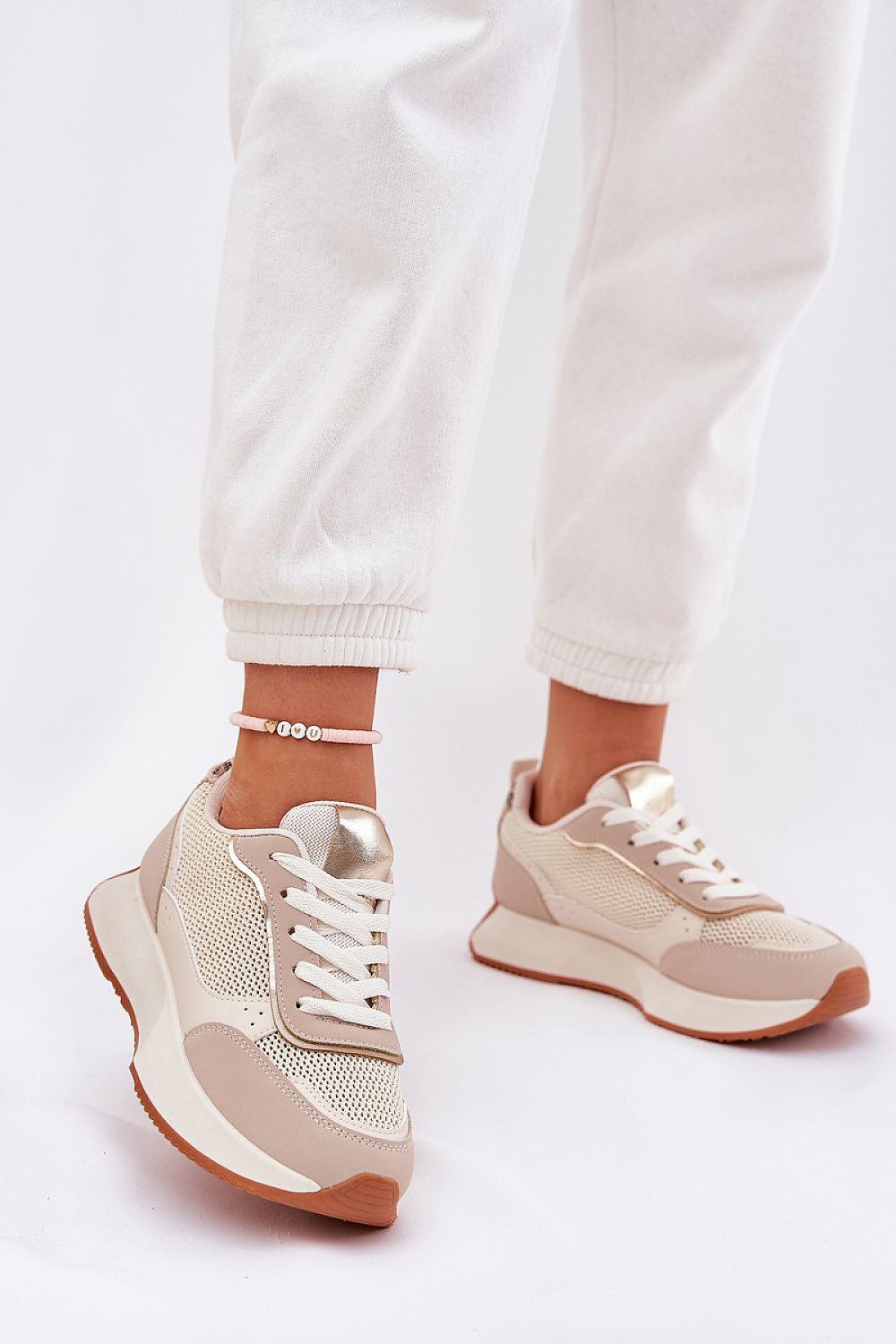   Buty Sportowe Model Poova 8960 Beige - Step in style 